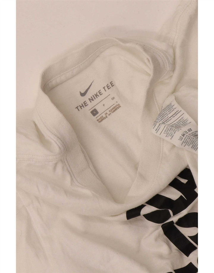 T-shirt grafica da uomo Nike Top Small in cotone bianco