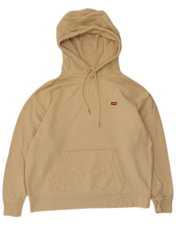 Maglione con cappuccio da donna Levi's UK 16 grande cotone beige