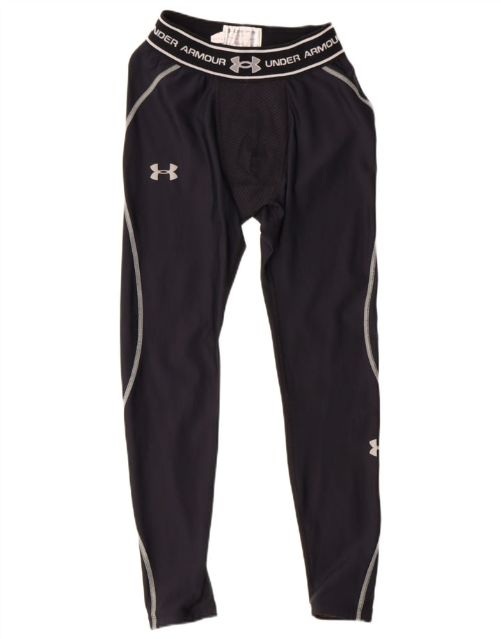 UNDER ARMOUR Mens Heat Gear Graphic Leggings Small Black Nylon