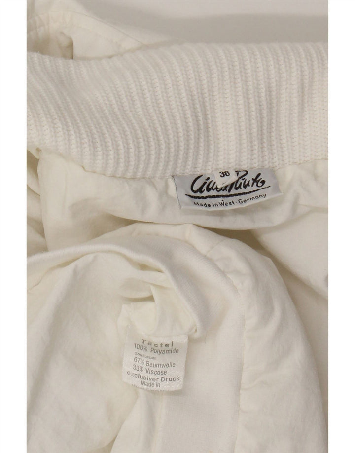 Cappotto giacca a vento oversize da donna VINTAGE EU 38 medio bianco poliammide