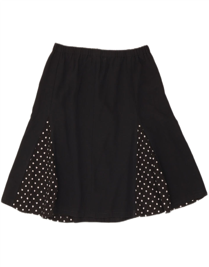 Gonna a trapezio vintage da donna W30 media nera maculata