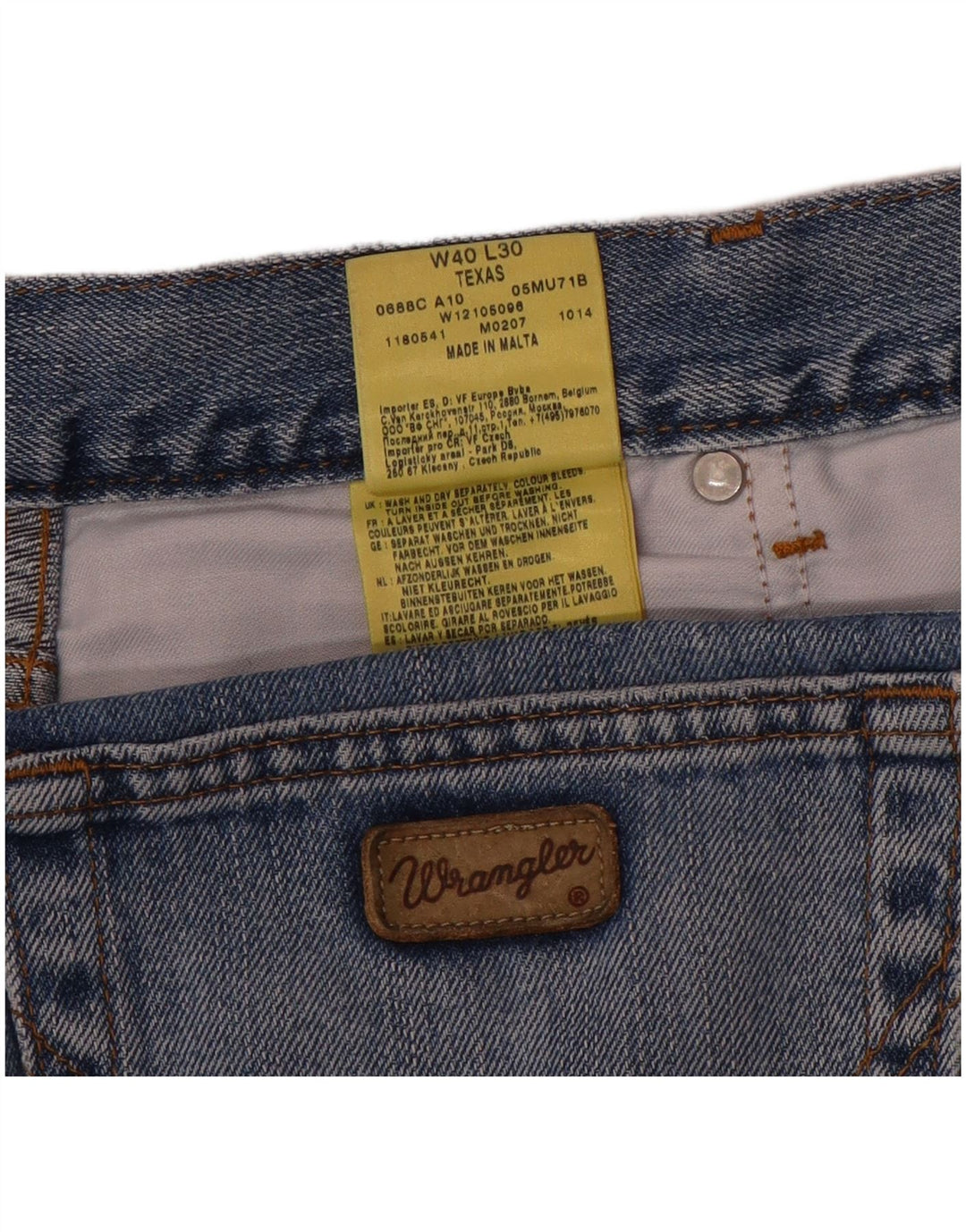 Jeans dritti da uomo Wrangler Texas W40 L30 in cotone blu