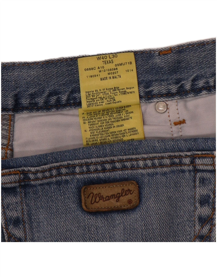 Jeans dritti da uomo Wrangler Texas W40 L30 in cotone blu