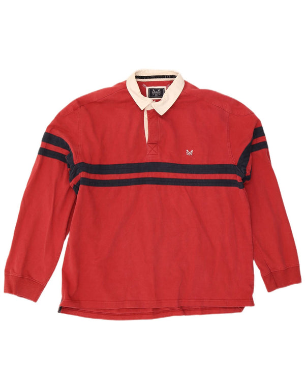 Crew Clothing Polo da rugby da uomo a maniche lunghe 2XL Cotone color block rosso