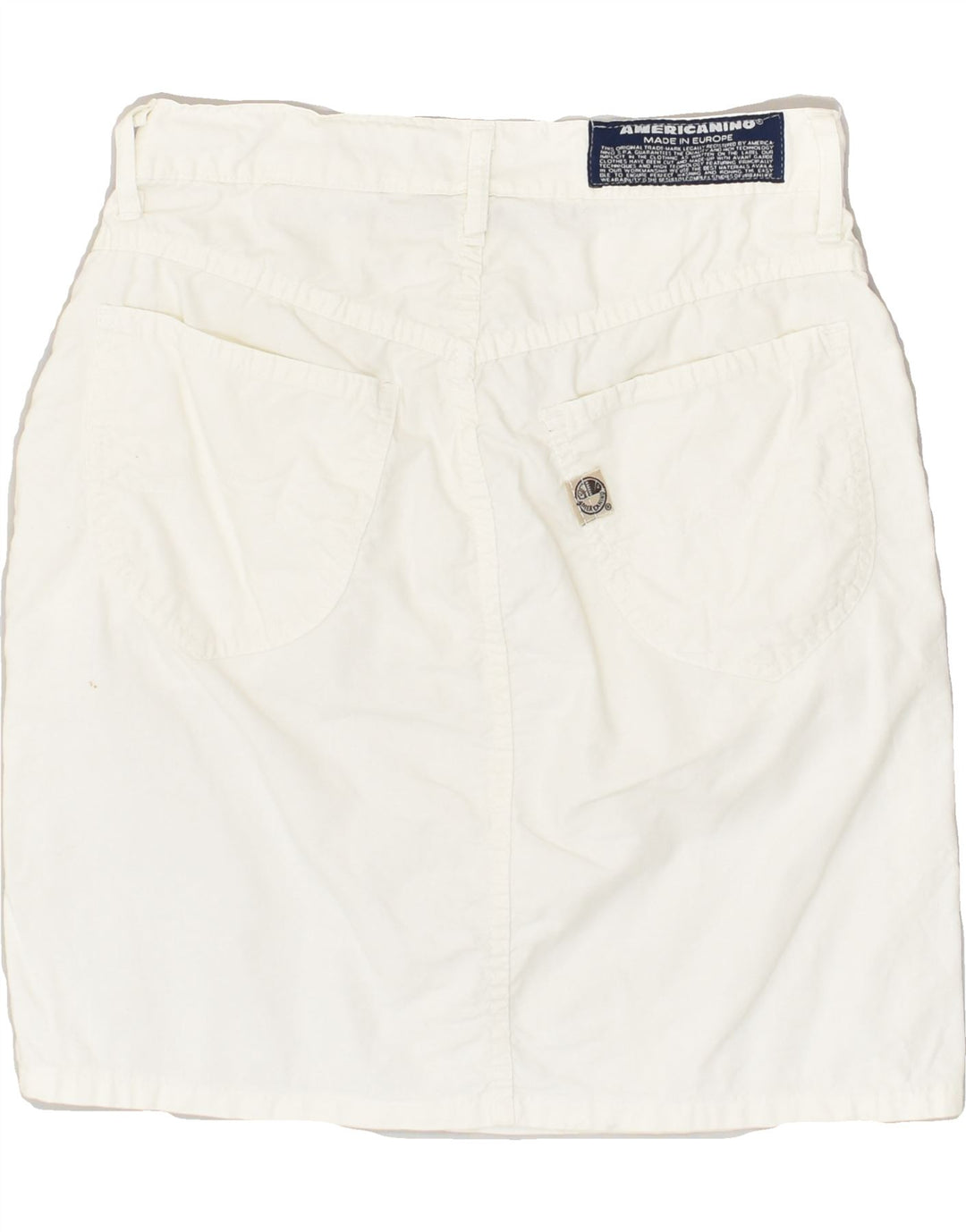 AMERICANINO Womens Denim Skirt W27 Small White Cotton | Vintage Americanino | Thrift | Second-Hand Americanino | Used Clothing | Messina Hembry 