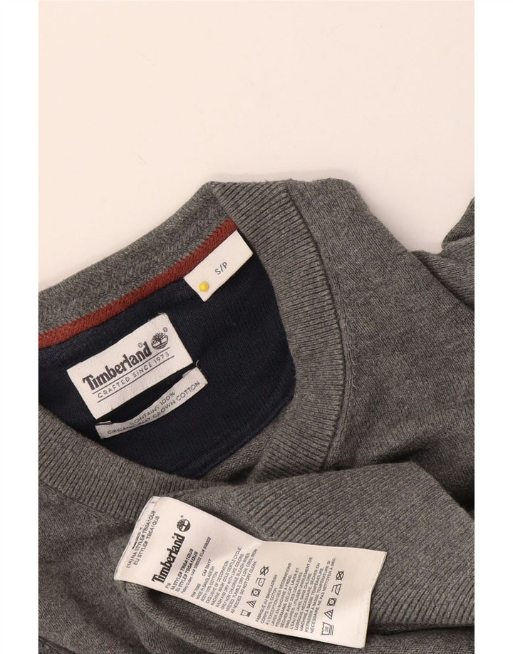 Maglione da uomo con scollo a V Timberland piccolo in cotone grigio