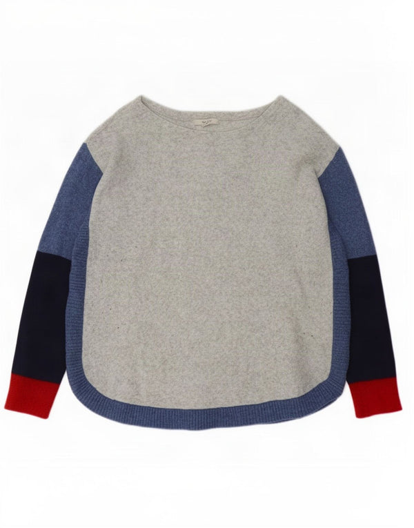 Maglione maglione con scollo a barca da donna White Stuff UK 18 XL Blocco colore grigio