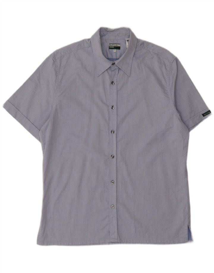 Camicia a maniche corte da uomo Paul Smith Large in cotone maculato blu