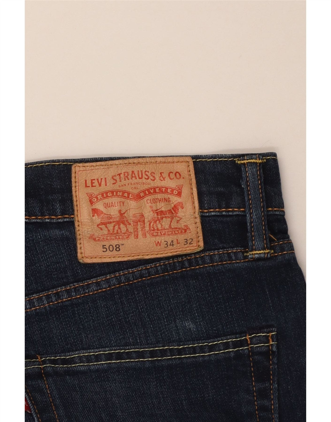 Levi's Uomo 508 Jeans affusolati corti W34 L25 Blu