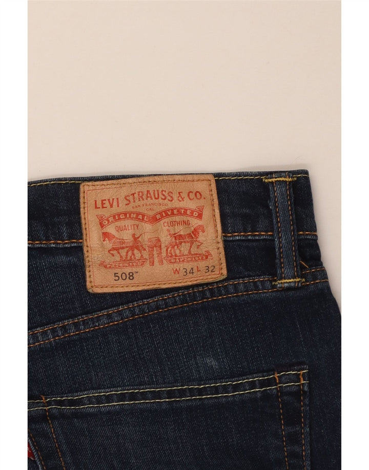 Levi's Uomo 508 Jeans affusolati corti W34 L25 Blu