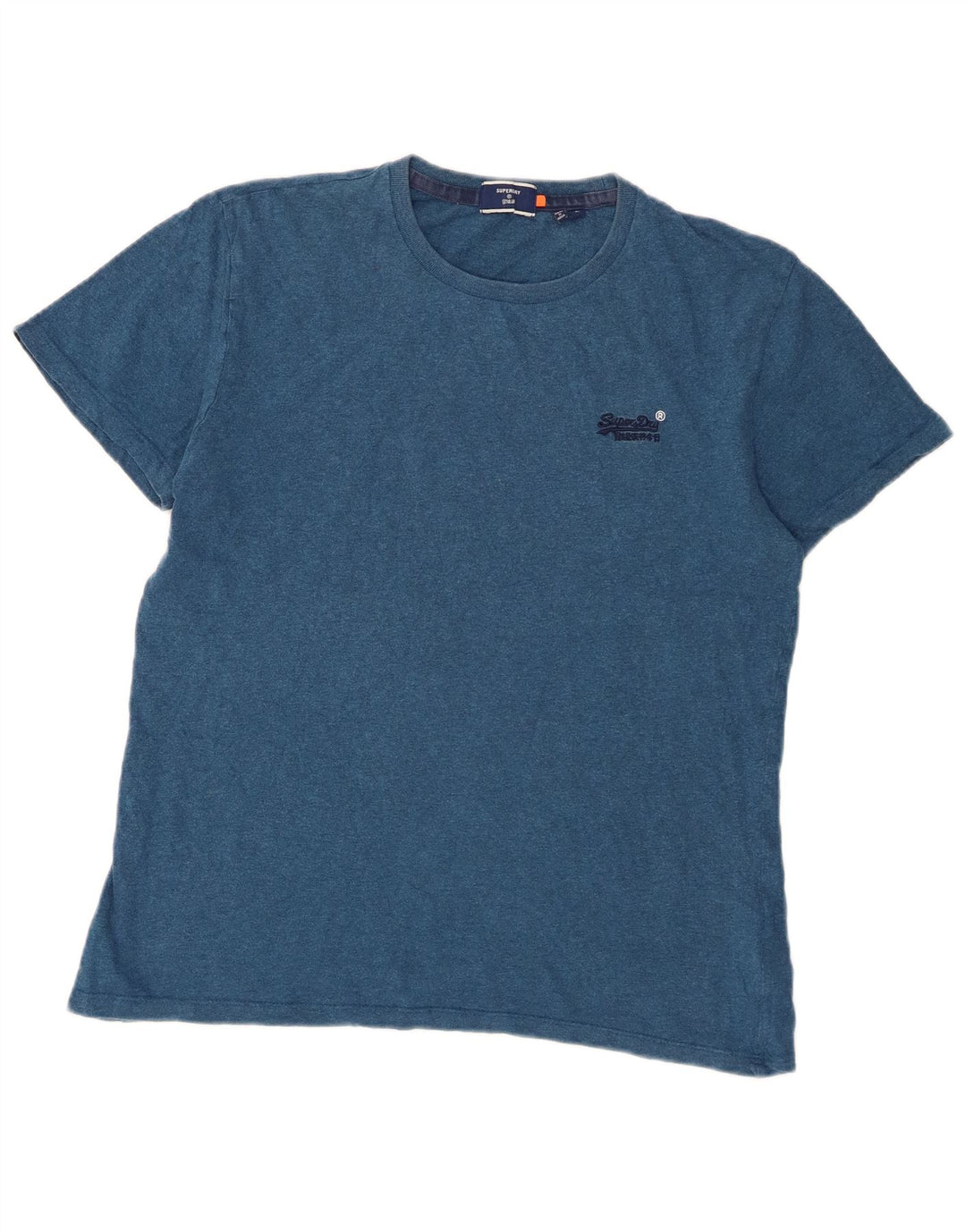 T-shirt da uomo Superdry Top grande in cotone chiazzato blu