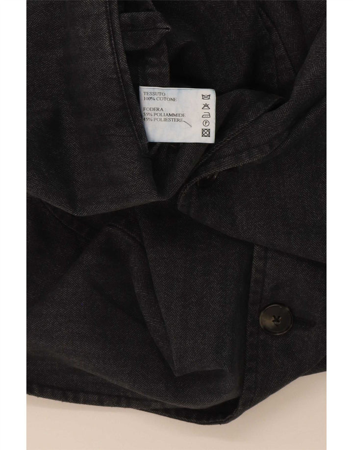 Vintage Mens 3 Button Blazer Jacket IT 52 XL Grey Pinstripe Cotton