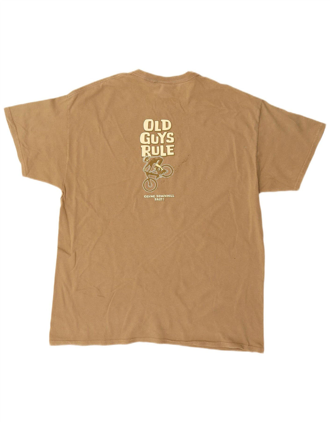 OLD GUYS RULE T-shirt grafica da uomo Top XL in cotone beige