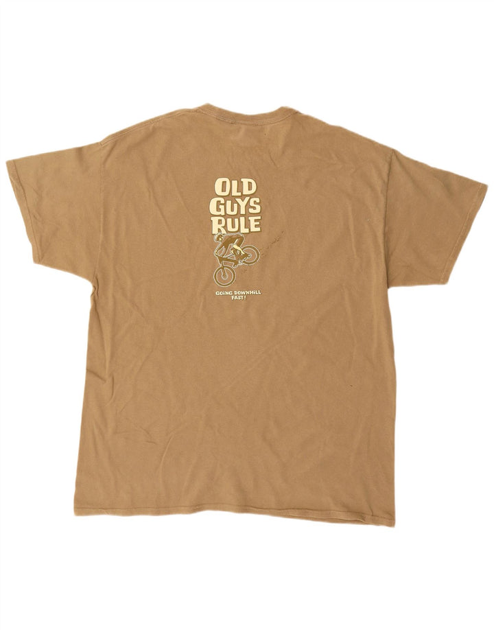 OLD GUYS RULE T-shirt grafica da uomo Top XL in cotone beige