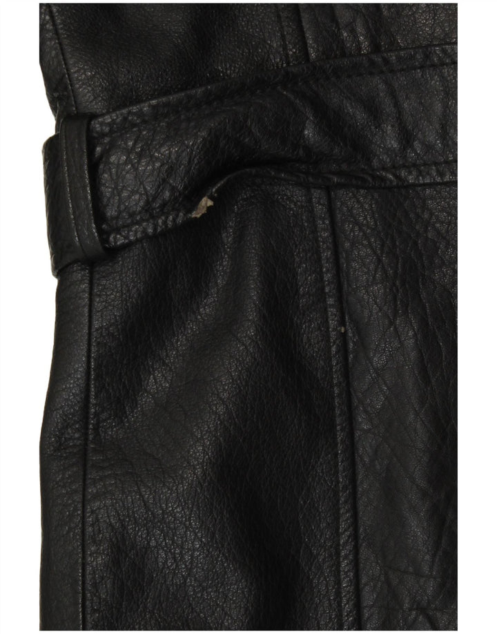 Giacca in pelle doppio petto da uomo Carnaby Street UK 38 media nera
