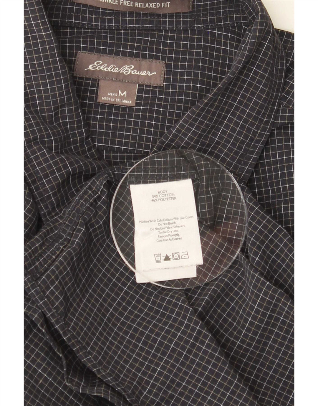 Camicia da uomo dalla vestibilità comoda Eddie Bauer in cotone a quadri blu navy medio