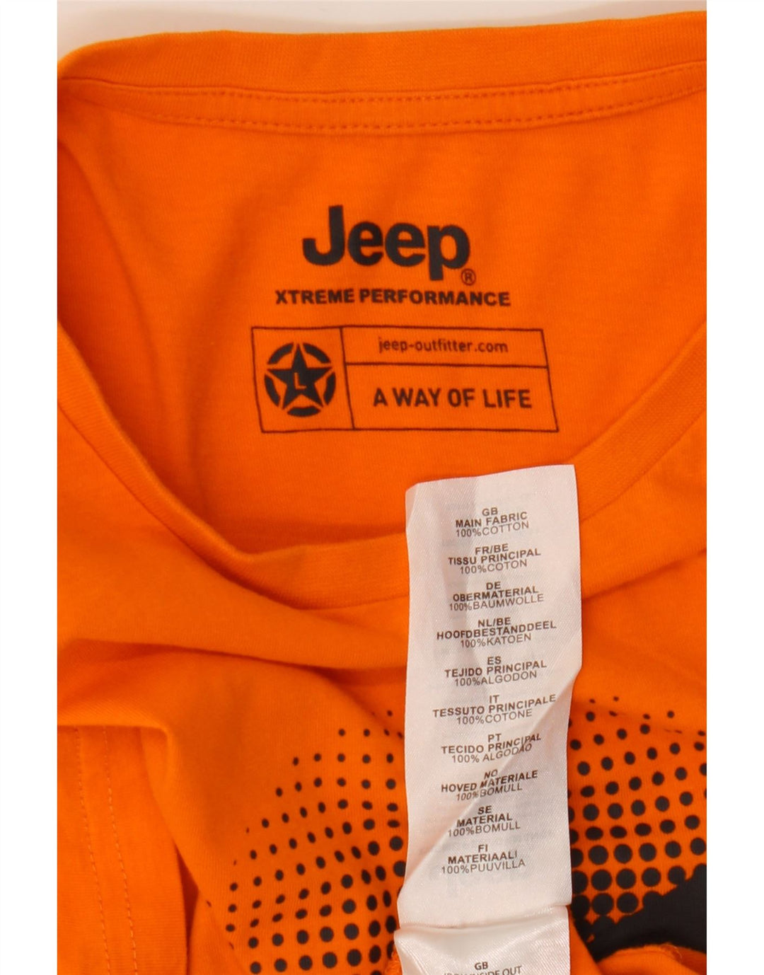 Jeep T-shirt grafica da uomo Top Large in cotone arancione