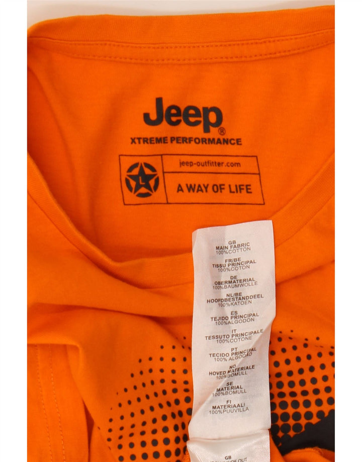 Jeep T-shirt grafica da uomo Top Large in cotone arancione