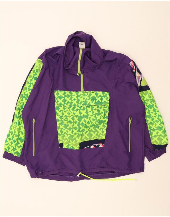 VINTAGE Womens Anorak Jacket UK 22 3XL Purple Geometric Polyester Vintage Vintage and Second-Hand Vintage from Messina Hembry 