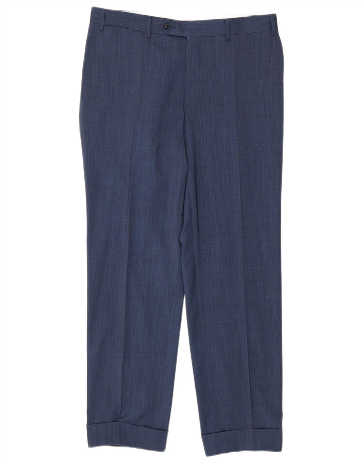 Abito Canali Uomo 2 Bottoni 2 Pezzi IT 50 Large W34 L30 Blu Navy Lana