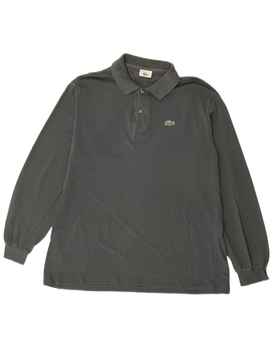 Polo da uomo a maniche lunghe Lacoste taglia 5 grande in cotone grigio