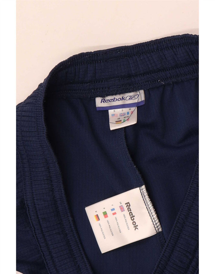 Pantaloncini sportivi Reebok da uomo piccoli in poliestere blu navy