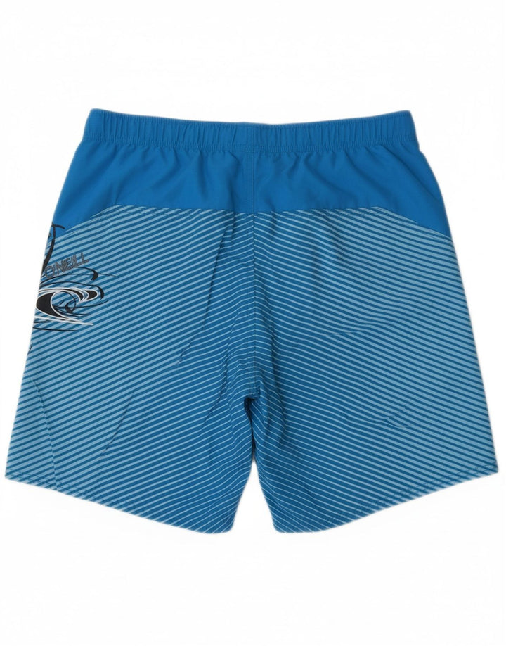 O'NEILL Mens Graphic Swimming Shorts Large  Blue Striped Polyester Vintage O'Neill and Second-Hand O'Neill from Messina Hembry 