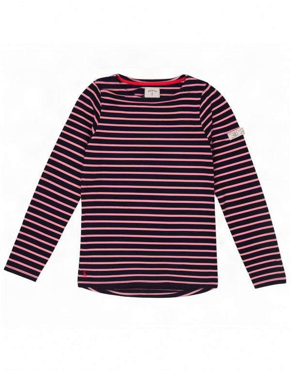 Joules Top da donna a maniche lunghe UK 8 Small in cotone a righe blu navy