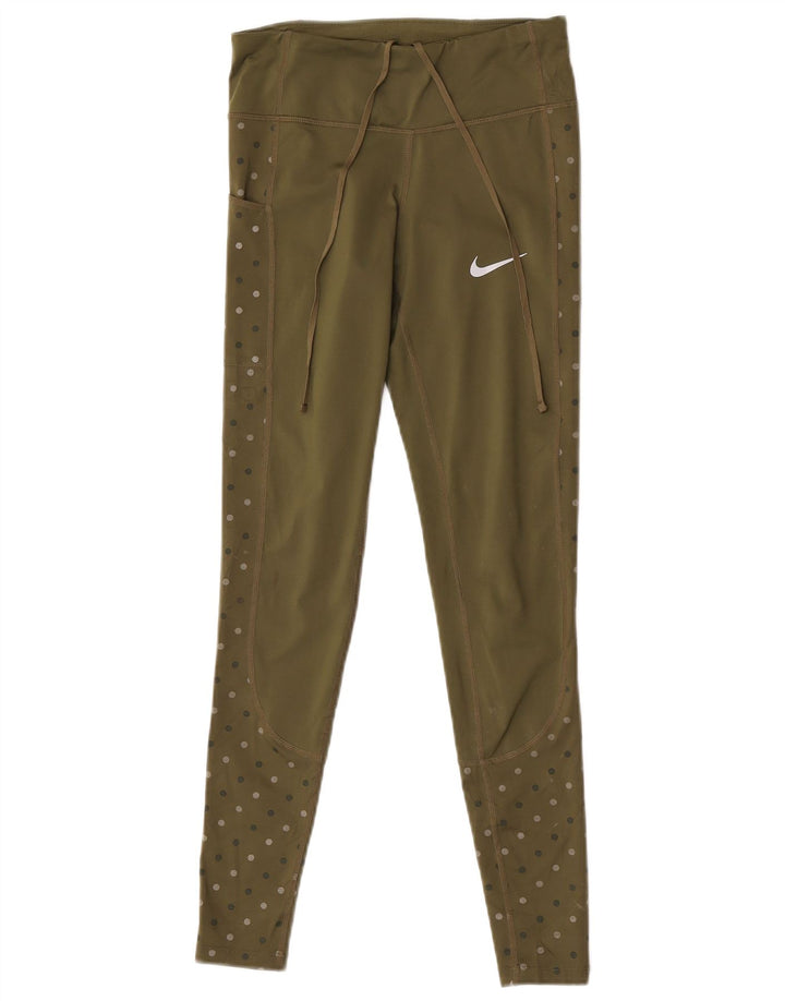 Leggings Nike Dri Fit da donna UK 4 XS poliestere kaki a pois