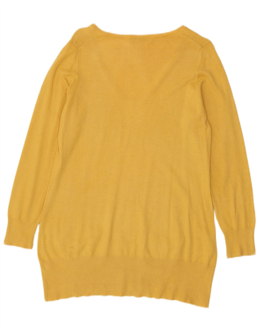 Maglione da donna con scollo a V Marks & Spencer UK 14 Viscosa giallo medio
