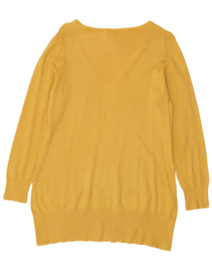 Maglione da donna con scollo a V Marks & Spencer UK 14 Viscosa giallo medio