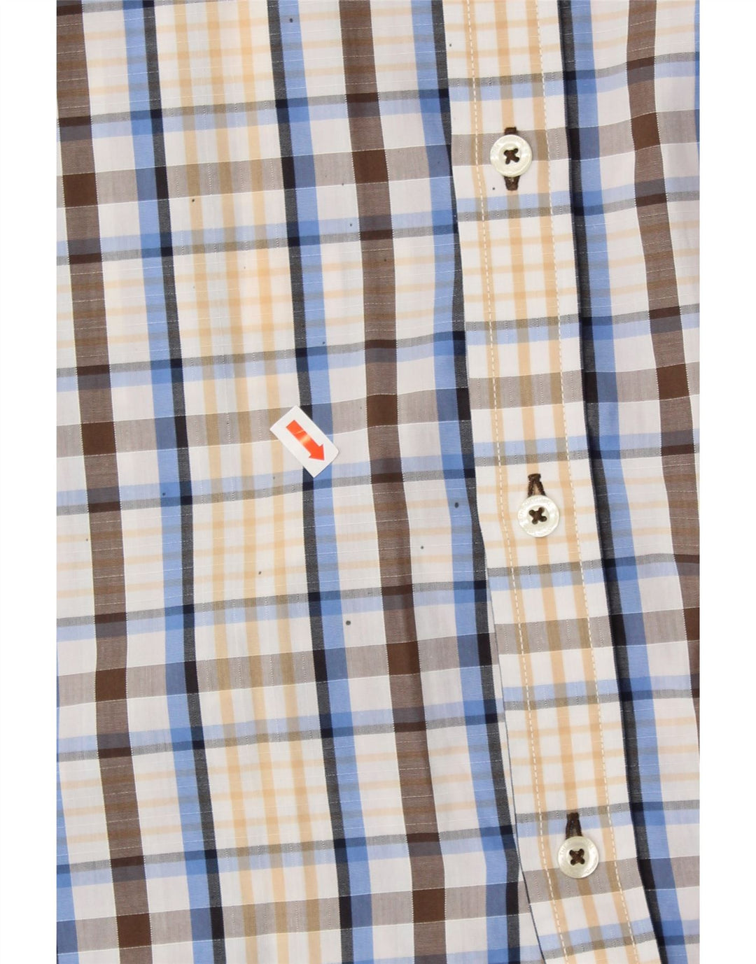BEN SHERMAN Camicia a maniche corte da uomo in cotone a quadri multicolore grande