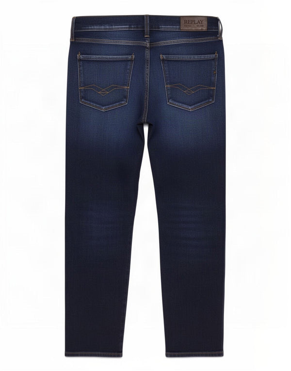 Replay Womens Anbass Slim Jeans W32 L27 Navy Blue Cotton