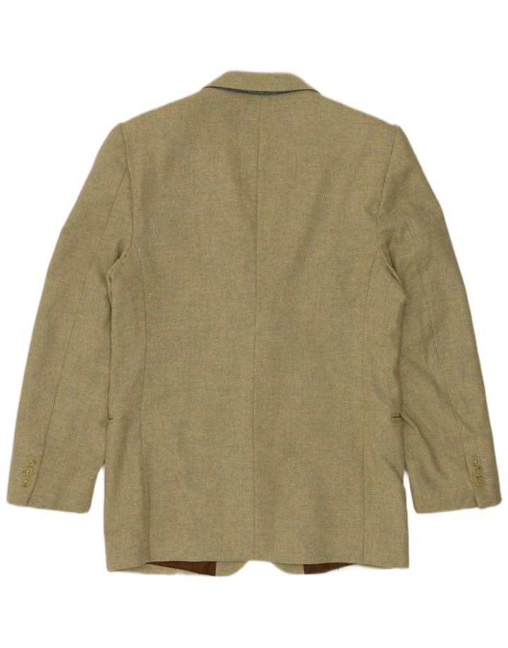 Giacca blazer da uomo a 3 bottoni VINTAGE IT 46 piccola in lana verde