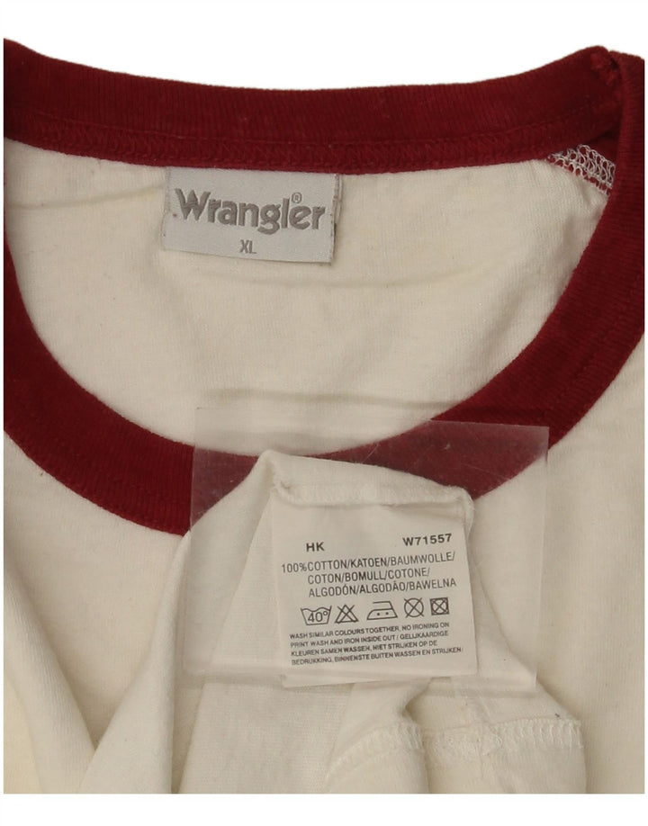T-shirt grafica da uomo WRANGLER Top XL in cotone color block bianco