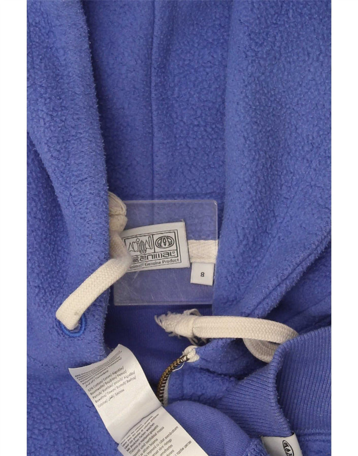 Giacca in pile con cappuccio da donna Animal UK 8 Small Blu Poliestere