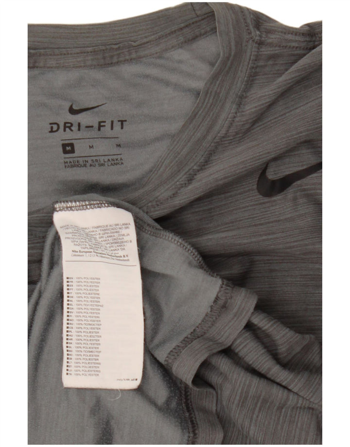 T-shirt da uomo Nike Top in poliestere a righe grigio medio