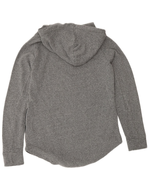 Maglione con cappuccio grafico da donna ADIDAS UK 12/14 Cotone screziato grigio medio