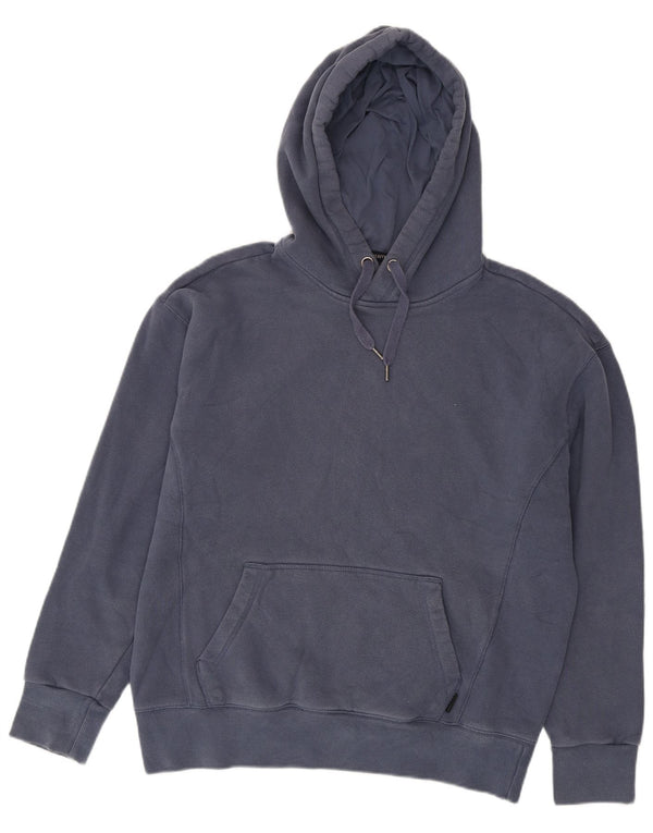 Hollister Mens Relaxed Fit Hoodie Jumper Medium Navy Blue Cotton