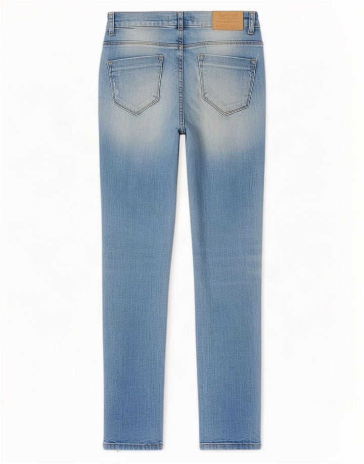 Jeans slim invecchiati Zara da donna EU 38 piccoli W28 L32 blu