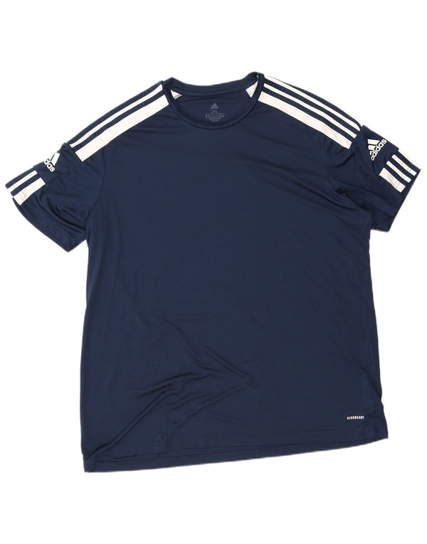 T-shirt Adidas Aeroready da uomo Top 2XL Poliestere color block blu navy