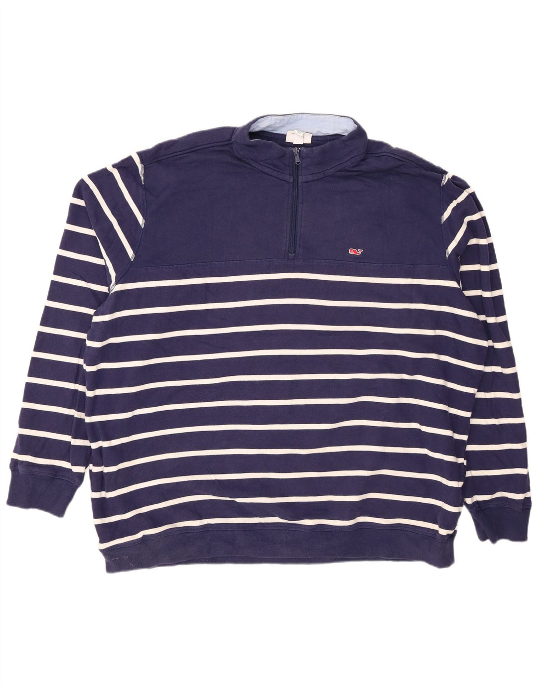 VINEYARD VINES Felpa da uomo con collo con zip, maglione 2XL a righe blu navy