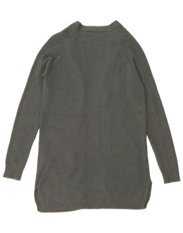 Maglione cardigan aperto lungo da donna Marks & Spencer UK 6 XS verde viscosa