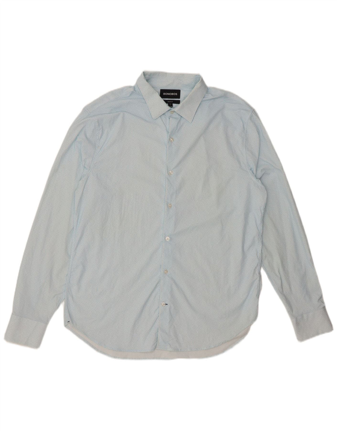 BONOBOS Camicia da uomo dalla vestibilità atletica Grande nylon maculato blu