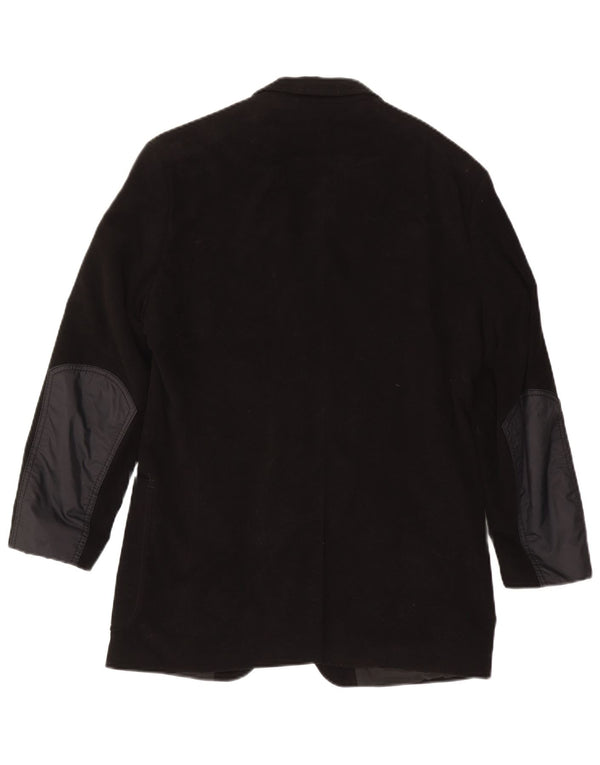 Giacca blazer da uomo a 3 bottoni Hugo Boss IT 46 piccola in cotone color block nero