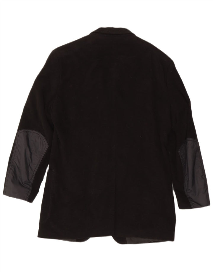 Giacca blazer da uomo a 3 bottoni Hugo Boss IT 46 piccola in cotone color block nero