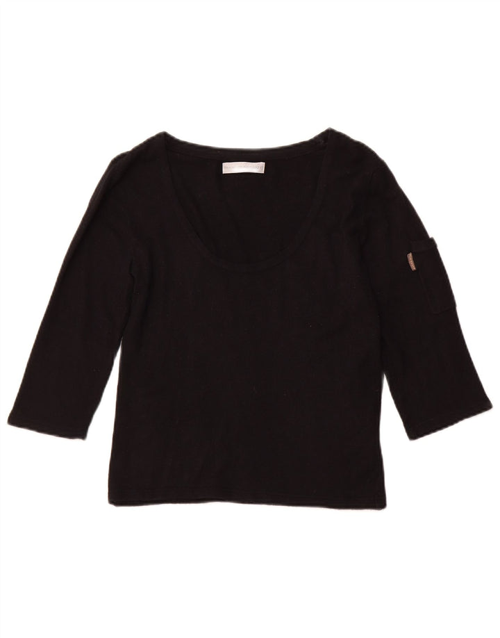 TED BAKER Top da donna manica 3/4 taglia 2 piccolo in rayon nero