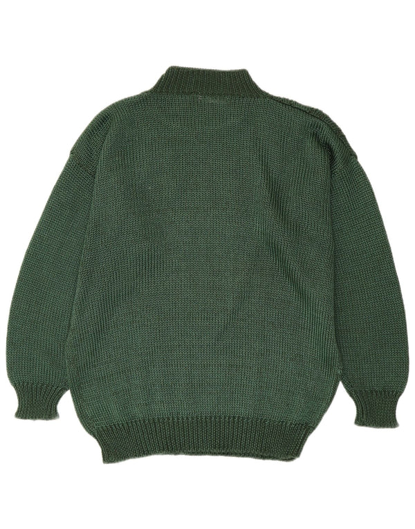 Toplike Maglione da uomo con collo alto e collo alto taglia 40 Verde medio Argyle/Diamante