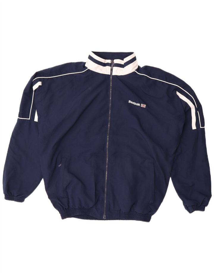 Giacca Reebok da uomo con grafica grafica, grande, color block blu navy
