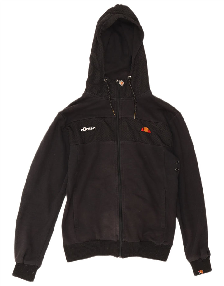 Maglione con cappuccio e zip da uomo Ellesse, cotone nero medio